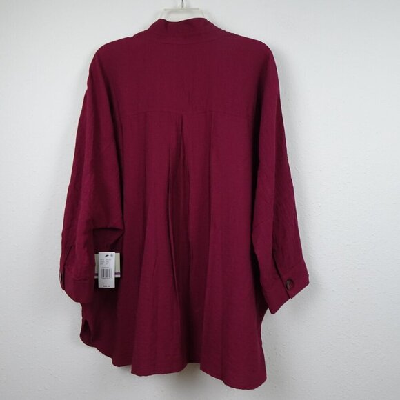 John Mark Tunic Top Women's Plus Size 2X Red Wine Color Relaxed Fit - Picture 4 of 10